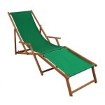 Chaise longue de jardin verte chilienne bain de soleil pliant avec repose - pieds 10 - 304f