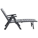 Chaise longue pliable / bains de soleil - 72 x 189 x 96 cm - plastique - anthracite - yys - qualit� parfaite ...