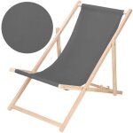 Chaise longue pliante en bois - springos - transat de jardin - h�tre - dossier 3 positions - tissu imperm�able ...