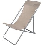 Chaise longue pliante chilienne métal taupe 85x56x90cm Chaise longue pliante chilienne métal taupe 85x56x90cm