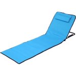 Chaise longue pliante - autrement - bleu - portable - idale pour plage et jardin - 1 personne