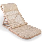 Chaise longue en rotin naturel ? inclinable pour jardin terrasse & plage ? manra naturel