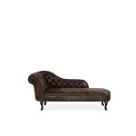 Beliani - chaise longue en simili - cuir daim marron nimes
