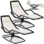 Chaise longue - tectake - lot de 2 chaises longues ergonomiques fonction balancement et textil�ne d�perlant ...
