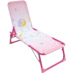 Chaise longue transat licorne pliable pour enfant - fun house - rose - extérieur Chaise longue transat licorne pliable pour enfant - fun house - rose - extérieur