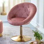 Chaise longue en velours rose - finebuy - fauteuil club ajustable tournante Chaise longue en velours rose - finebuy - fauteuil club ajustable tournante