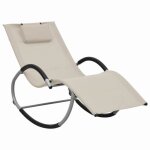 Chaise longue - vidaxl - 47789 - cr�me - design g�om�trique - r�sistant aux intemp�ries