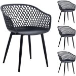 Lot de 4 chaises madeira pour salle à manger ou cuisine au design retro avec accoudoirs coque en plastique ... Lot de 4 chaises madeira pour salle à manger ou cuisine au design retro avec accoudoirs coque en plastique ...