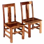 Chaises � manger en bois massif - jill - lot de 2 - finition mate miel - 44x54x100 cm - profondeur du ...