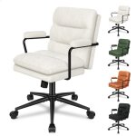 Chaise de maquillage alfordson � roulettes chaise de bureau rembourr�e pour femmes et jeunes filles chenille ...