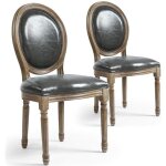 Lot de 2 chaises mdaillon louis xvi simili (p. u) gris