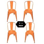 Chaise en métal de style industriel pour la maison restaurant bar pizzerie. set 2 chaises couleur orange ... Chaise en métal de style industriel pour la maison restaurant bar pizzerie. set 2 chaises couleur orange ...