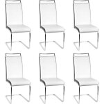 Chaises - mia - lot de 6 - cuir pu - ergonomique - style scandinave - moderne