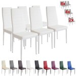 Chaises milano blanc - albatros - lot de 6 - m�tal - simili - contemporain - design