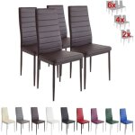 Chaises milano marron - lot de 4 - m�tal - simili - int�rieur - 4 places