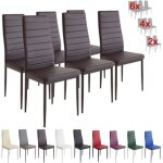 Chaises milano marron - albatros - lot de 6 - simili - m�tal - salle � manger - 6 places - contemporain ...
