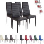 Chaises milano noir - albatros - lot de 4 - m�tal - simili - int�rieur - 4 places