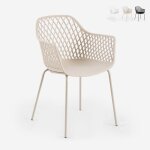 Chaise moderne dext�rieur pour jardin avec accoudoirs en polypropyl�ne tzura - beige
