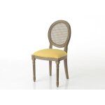 Chaise moutarde en acajou m�daillon - amadeus