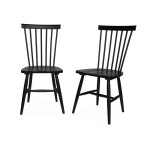 Lot de 2 chaises noires à barreaux en bois dhévéa. romie. l 50. 8 x p 44. 2 x h 90cm Lot de 2 chaises noires à barreaux en bois dhévéa. romie. l 50. 8 x p 44. 2 x h 90cm