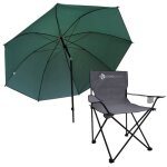 Ensemble chaise et parapluie de p�che - eurocatch - gris - nylon oxford - 1 place - mixte