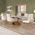 Chaises pivotantes en velours - design moderne dossier haut 360� rotation pieds m�tal - salon salle � ...