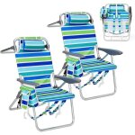 Chaise de plage garvee dossier haut pliante 4kg 5 positions sac � dos & rangements id�ale camping