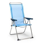 Chaise de plage pliante solenny 5 positions dossier anatomique bleu Chaise de plage pliante solenny 5 positions dossier anatomique bleu