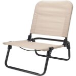 Chaise de plage - rbs24 - pliable - confortable - portable - ivoire 60x47x66 cm