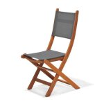 Chaise pliable chillvert textilene et bois eucalyptus 50. 65 x 49. 60 x 93. 20 cm