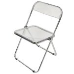 Chaise pliante en acrylique � dossier transparent - yalurui - blanc - pliable - contemporain - design ...