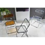 Chaise pliante en acrylique transparent - capacit 200kg - blanc - style scandinave / moderne