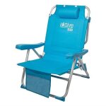 Chaise pliante en aluminium aktive - modle 53983 - 5 positions - bleu