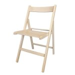 Chaise pliante - bois de htre - beige - 79 x 425 x 475 cm
