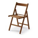 Chaise pliante en bois naturel couleur noyer 79x425x475cm. Chaise pliante en bois naturel couleur noyer 79x425x475cm.
