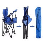 Chaise pliante camping pche plage polyester bleu randonne pique - nique