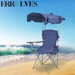 Chaise pliante camping portable - errolves - bleu marine - 1 place - acier + tissu oxford - 50 * 50 * ...