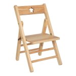 Chaise pliante enfant h�v�a naturel - atmosphera cr�ateur dint�rieur