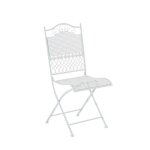 Chaise pliante en fer forg� kiran - clp - style nostalgique - 6 couleurs - blanc - 91 cm