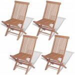 Chaises pliantes de jardin - estink - 85670 - bois de teck - 4 pi�ces - r�sistantes aux intemp�ries