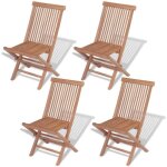 Chaises pliantes de jardin - estink - bois de teck - 4 pi�ces - r�sistantes aux intemp�ries - design ...