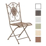 Chaise pliante de jardin en fer forg� solide et r�sistant - clp sibell - marron antique