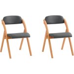 Chaises pliantes rembourr�es - sobuy - lot de 2 - 47. 5x59x77 cm - gris fonc� - bois de h�tre et peuplier ...