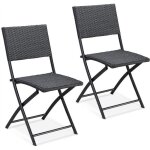 Chaises pliantes rome - casaria - noir - polyrotin - acier zingu et laqu - meuble de jardin