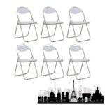Chaises pliantes de salle à manger - chaud jid - blanc - similicuir - lot de 6 - métal - pliable Chaises pliantes de salle à manger - chaud jid - blanc - similicuir - lot de 6 - métal - pliable
