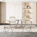 Chaise pliante transparente - homewell - lot de 4 - acrylique - ambre Chaise pliante transparente - homewell - lot de 4 - acrylique - ambre