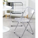 Chaise pliante transparente whhu - 46 * 46 * 75cm - capacit de charge 200 kg - blanc - scandinave - ...