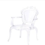 Chaise modèle en polycarbonate transparent modèle Époque avec accoudoirs Chaise modèle en polycarbonate transparent modèle Époque avec accoudoirs