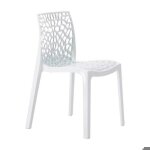 Chaise polypropyl�ne design nid dabeille de jardin bistrot gruvyer grand soleil - blanc