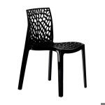 Chaise polypropyl�ne design nid dabeille de jardin bistrot gruvyer grand soleil - noir